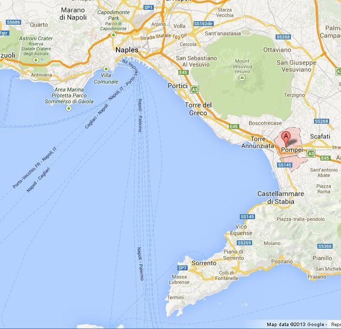mapa de la badia de nàpols itàlia