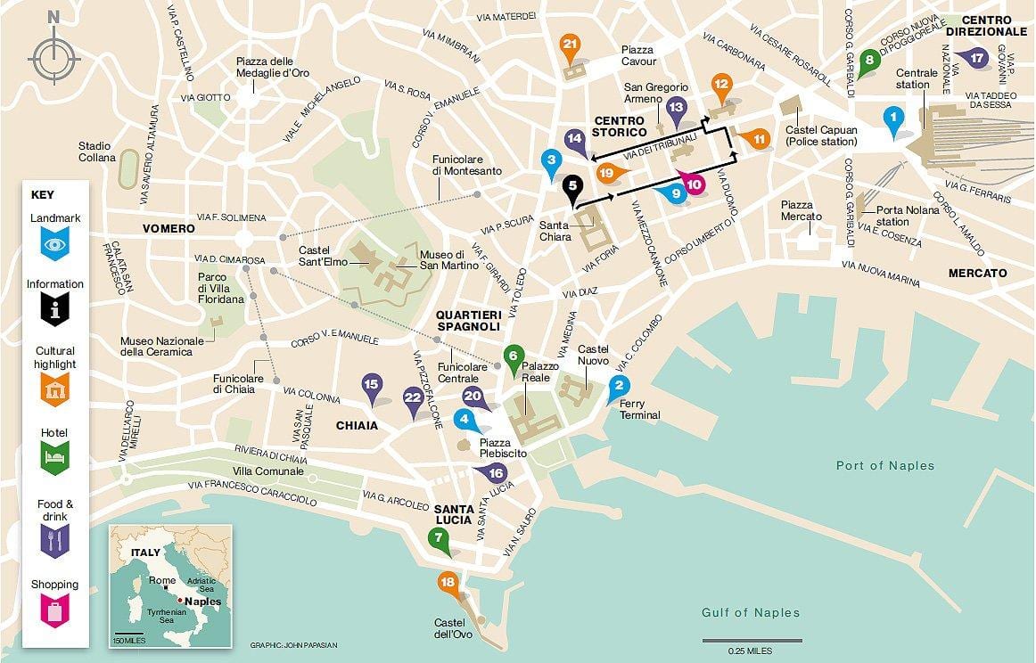 Mapa de centro storico nàpols