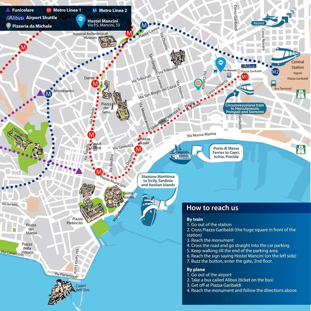 nàpols estació central de tren mapa
