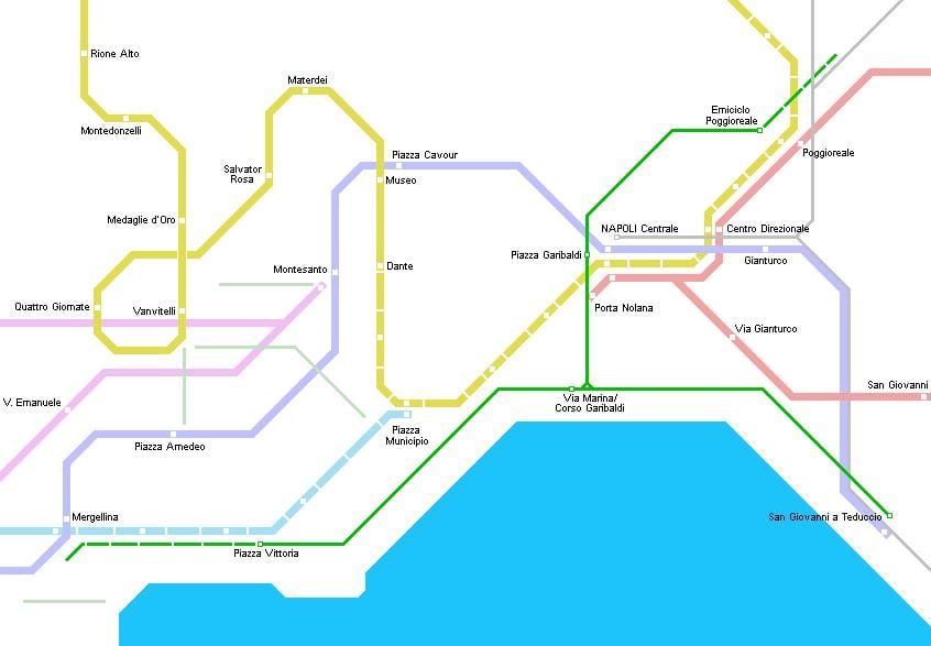 Mapa de nàpols tramvia 