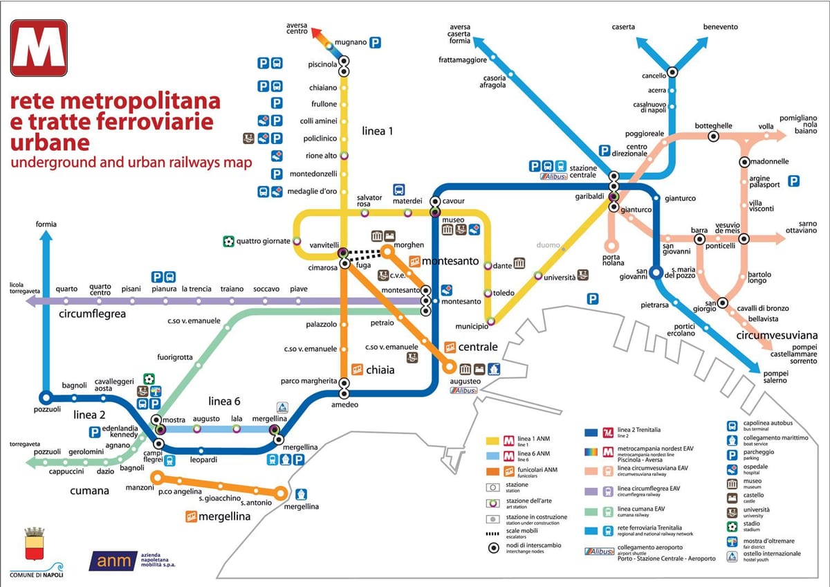 nàpols autobús mapa