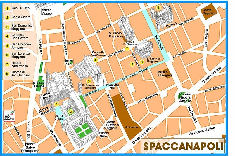 Mapa de spaccanapoli nàpols