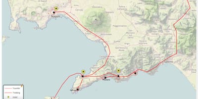Mapa de nàpols itàlia recorregut a peu